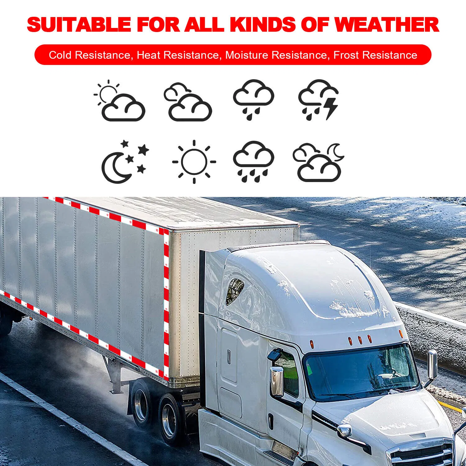 Red White Reflective Safety Tape Roll for Trucks and Trailers