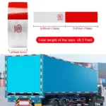 Red White Reflective Safety Tape Roll for Trucks and Trailers - Image 4