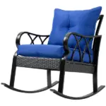 Relaxation Rocker: Blue Wicker Rocking Chair for Garden and Backyard - Image 11