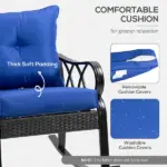 Relaxation Rocker: Blue Wicker Rocking Chair for Garden and Backyard - Image 5