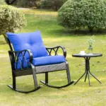 Relaxation Rocker: Blue Wicker Rocking Chair for Garden and Backyard - Image 7