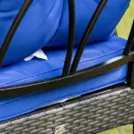 Relaxation Rocker: Blue Wicker Rocking Chair for Garden and Backyard - Image 9