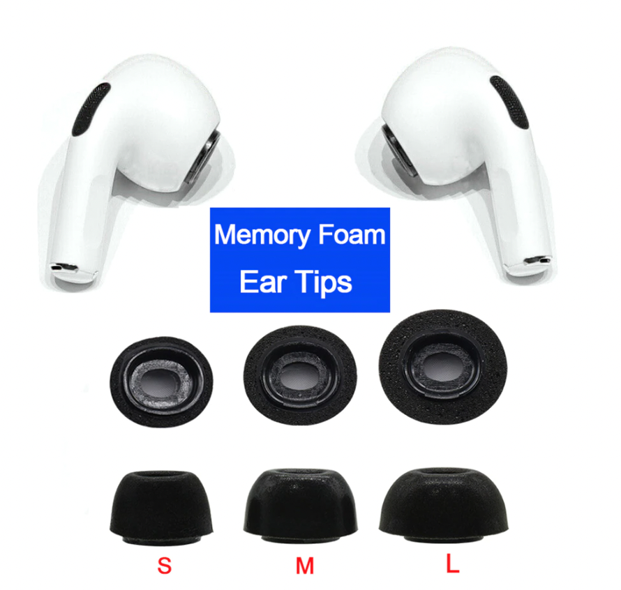 3 Pair Memory Foam Ear Tips Compatible with Apple AirPods Pro