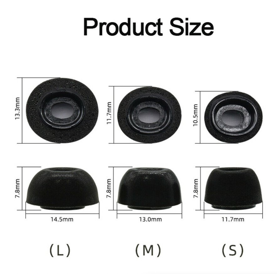 3 Pair Memory Foam Ear Tips Compatible with Apple AirPods Pro
