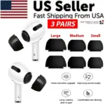 3 Pair Memory Foam Ear Tips Compatible with Apple AirPods Pro