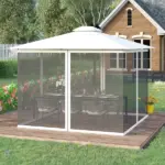 Replacement Mesh Netting for 10 x 13 Gazebo Canopy Tents Zippered White - Image 2