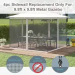 Replacement Mesh Netting for 10 x 13 Gazebo Canopy Tents Zippered White - Image 4