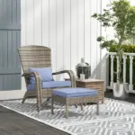 Resin Adirondack Lounger with Ottoman: Comfort Design, Detachable Cushions, and Broad Armrests for Outdoor Relaxation - Image 2