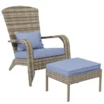 Resin Adirondack Lounger with Ottoman: Comfort Design, Detachable Cushions, and Broad Armrests for Outdoor Relaxation - Image 11