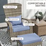 Resin Adirondack Lounger with Ottoman: Comfort Design, Detachable Cushions, and Broad Armrests for Outdoor Relaxation - Image 5