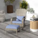 Resin Adirondack Lounger with Ottoman: Comfort Design, Detachable Cushions, and Broad Armrests for Outdoor Relaxation - Image 10