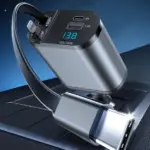 4-in-1 Retractable 60W Car Charger with USB-C and USB-A Ports - Image 5