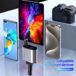 4-in-1 Retractable 60W Car Charger with USB-C and USB-A Ports - Image 7