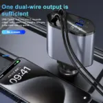 4-in-1 Retractable 60W Car Charger with USB-C and USB-A Ports - Image 10
