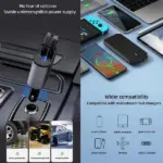 4-in-1 Retractable 60W Car Charger with USB-C and USB-A Ports - Image 11