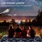 Outsunny Reversible Outdoor Rug Carpet with LED Lights, 10 ft x 8 ft PP Straw Rug with Carry Bag and Ground Stakes - Image 3