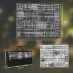 Outsunny Reversible Outdoor Rug Carpet with LED Lights, Carry Bag and Ground Stakes for Backyard, Deck, Picnic, Beach, 10 ft x 8 ft - Image 3