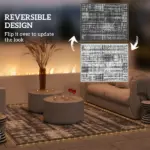 Outsunny Reversible Outdoor Rug Carpet with LED Lights, Carry Bag and Ground Stakes for Backyard, Deck, Picnic, Beach, 10 ft x 8 ft - Image 5