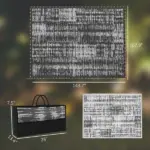Outsunny Reversible Outdoor Rug Carpet with LED Lights, Carry Bag and Ground Stakes for Backyard, Deck, Picnic, Beach, 12 ft x 9 ft - Image 3