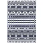 Outsunny Reversible Outdoor Rug, Waterproof Plastic Straw with Carry Bag, 6 ft x 9 ft, Blue and White Geometric