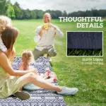 Outsunny Reversible Outdoor Rug, Waterproof Plastic Straw with Carry Bag, 6 ft x 9 ft, Blue and White Geometric - Image 8