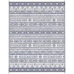 Outsunny Reversible Outdoor Rug, Waterproof Plastic Straw with Carry Bag, 8' x 10', Blue and White Geometric