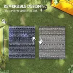 Outsunny Reversible Outdoor Rug, Waterproof Plastic Straw with Carry Bag, 8' x 10', Blue and White Geometric - Image 7