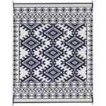 Outsunny Reversible Outdoor Rug, Waterproof Plastic Straw with Carry Bag, 8 ft x 10 ft, Blue and White Rhombus Border