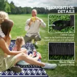 Outsunny Reversible Outdoor Rug, Waterproof Plastic Straw with Carry Bag, 8 ft x 10 ft, Blue and White Rhombus Border - Image 8