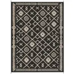 Outsunny Reversible Outdoor Rug, Waterproof Plastic Straw with Carry Bag, 9 ft x 12 ft, Black and Beige Rhombus - Image 12