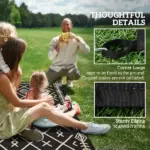 Outsunny Reversible Outdoor Rug, Waterproof Plastic Straw with Carry Bag, 9 ft x 12 ft, Black and Beige Rhombus - Image 8