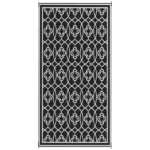 Reversible Outdoor Rug, Waterproof Plastic Straw with Carry Bag, 9' x 18', Black and Gray Lantern - Image 12