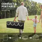 Reversible Outdoor Rug, Waterproof Plastic Straw with Carry Bag, 9' x 18', Black and Gray Lantern - Image 4