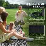 Reversible Outdoor Rug, Waterproof Plastic Straw with Carry Bag, 9' x 18', Black and Gray Lantern - Image 8