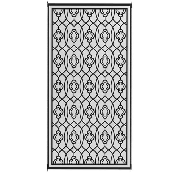 reversible-outdoor-rug-waterproof-plastic-straw-with-carry-bag-9-x-18-black-gray-lantern.webp Reversible Outdoor Rug, Waterproof Plastic Straw with Carry Bag, 9' x 18', Black and Gray Lantern - Image 1