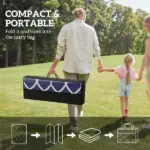 Reversible Outdoor Rug, Waterproof Plastic Straw with Carry Bag, 9' x 18', Blue and White Lantern - Image 4