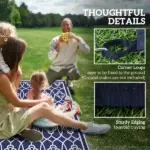 Reversible Outdoor Rug, Waterproof Plastic Straw with Carry Bag, 9' x 18', Blue and White Lantern - Image 8