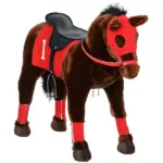 Qaba Ride on Horse for Kids 3-8 Years Old with Neighing Sound, Saddle and Stirrups - Image 11