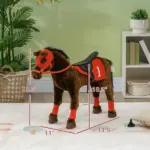 Qaba Ride on Horse for Kids 3-8 Years Old with Neighing Sound, Saddle and Stirrups - Image 3