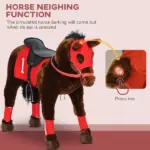 Qaba Ride on Horse for Kids 3-8 Years Old with Neighing Sound, Saddle and Stirrups - Image 5