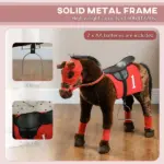 Qaba Ride on Horse for Kids 3-8 Years Old with Neighing Sound, Saddle and Stirrups - Image 6