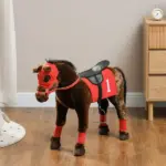 Qaba Ride on Horse for Kids 3-8 Years Old with Neighing Sound, Saddle and Stirrups - Image 10
