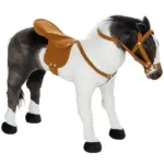 Qaba Ride on Horse for Toddlers 3-8 Years Old, Stuffed Animal Horse Toy with Neighing Sound, Brown - Image 11