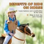 Qaba Ride on Horse for Toddlers 3-8 Years Old, Stuffed Animal Horse Toy with Neighing Sound, Brown - Image 6