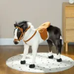 Qaba Ride on Horse for Toddlers 3-8 Years Old, Stuffed Animal Horse Toy with Neighing Sound, Brown - Image 10