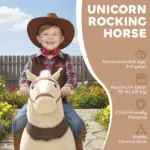 Qaba Ride on Horse, Plush Riding Pony for Ages 3-5, Walking Horse Animal with Wheels for Active Play, Brown - Image 4