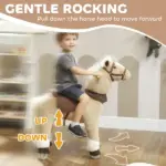 Qaba Ride on Horse, Plush Riding Pony for Ages 3-5, Walking Horse Animal with Wheels for Active Play, Brown - Image 5