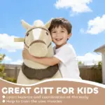 Qaba Ride on Horse, Plush Riding Pony for Ages 3-5, Walking Horse Animal with Wheels for Active Play, Brown - Image 7