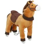 Ride on Horse, Plush Riding Pony for Ages 3-5, Walking Horse Animal with Wheels for Active Play, Dark Brown - Image 11