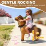 Ride on Horse, Plush Riding Pony for Ages 3-5, Walking Horse Animal with Wheels for Active Play, Dark Brown - Image 5